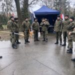 01.03.2020. Sandomierz. Bieg Tropem Wilczym. Na zdjęciu: reprezentacja 102 sandomierskiego batalionu lekkiej piechoty / Grażyna-Szlęzak-Wójcik / Radio Kielce