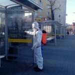 08.04.2020. Busko-Zdrój. Dezynfekcja miejsc publicznych / UMiG Busko-Zdrój