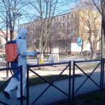 08.04.2020. Busko-Zdrój. Dezynfekcja miejsc publicznych / UMiG Busko-Zdrój