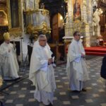 12.04.2020 Sandomierz. Msza święta rezurekcyjna pod przewodnictwem biskupa sandomierskiego Krzysztofa Nitkiewicza / ks. Wojciech Kania