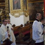 12.04.2020 Sandomierz. Msza święta rezurekcyjna pod przewodnictwem biskupa sandomierskiego Krzysztofa Nitkiewicza / ks. Wojciech Kania