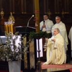 12.04.2020 Sandomierz. Msza święta rezurekcyjna pod przewodnictwem biskupa sandomierskiego Krzysztofa Nitkiewicza / ks. Wojciech Kania