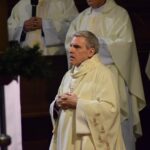 12.04.2020 Sandomierz. Msza święta rezurekcyjna pod przewodnictwem biskupa sandomierskiego Krzysztofa Nitkiewicza / ks. Wojciech Kania