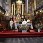 12.04.2020 Sandomierz. Msza święta rezurekcyjna pod przewodnictwem biskupa sandomierskiego Krzysztofa Nitkiewicza / ks. Wojciech Kania