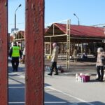 02.04.2020. Jędrzejów. Targowisko / Ewa Pociejowska-Gawęda / Radio Kielce