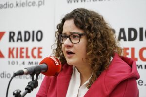 05.04.2020. Kielce. Studio Polityczne Radia Kielce. Na zdjęciu: Julia Polakowska - Konfederacja Partia KORWiN / Kamil Król / Radio Kielce