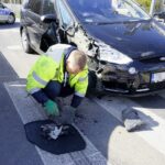 10.04.2020. Kielce. Kolizja na ul. Warszawskiej / Piotr Kwaśniewski / Radio Kielce