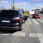 10.04.2020. Kielce. Kolizja na ul. Warszawskiej / Piotr Kwaśniewski / Radio Kielce