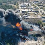 19.04.2020. Sitkówka-Nowiny. Pożar składowiska odpadów / Jarosław Kubalski / Radio Kielce