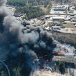 19.04.2020. Sitkówka-Nowiny. Pożar składowiska odpadów / Jarosław Kubalski / Radio Kielce