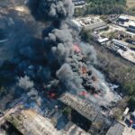 19.04.2020. Sitkówka-Nowiny. Pożar składowiska odpadów / Jarosław Kubalski / Radio Kielce