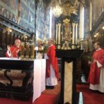 05.04.2020. Sandomierz. Bazylika katedralna. Mszę w Niedzielę Palmową sprawował biskup sandomierski Krzysztof Nitkiewicz / Grażyna-Szlęzak-Wójcik / Radio Kielce