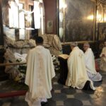 12.04.2020 Sandomierz. Msza święta rezurekcyjna pod przewodnictwem biskupa sandomierskiego Krzysztofa Nitkiewicza / Grażyna Szlęzak-Wójcik / Radio Kielce