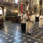 12.04.2020 Sandomierz. Msza święta rezurekcyjna pod przewodnictwem biskupa sandomierskiego Krzysztofa Nitkiewicza / Grażyna Szlęzak-Wójcik / Radio Kielce