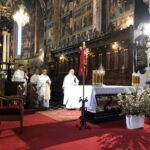 12.04.2020 Sandomierz. Msza święta rezurekcyjna pod przewodnictwem biskupa sandomierskiego Krzysztofa Nitkiewicza / Grażyna Szlęzak-Wójcik / Radio Kielce