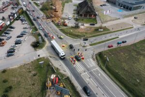 24.04.2020 Kielce. Tymczasowe rondo na skrzyżowaniu ulic Transportowców i Łódzkiej / Jarosław Kubalski / Radio Kielce