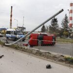 24.04.2020 Kielce. Dachowanie pojazdu na ul. Łódzkiej / Jarosław Kubalski / Radio Kielce