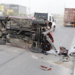 24.04.2020 Kielce. Dachowanie pojazdu na ul. Łódzkiej / Jarosław Kubalski / Radio Kielce