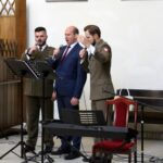 14.04.2020 Wiślica. Msza w święto Chrztu Polski. Chór Parafii Garnizonowej z Kielc / Marta Gajda / Radio Kielce