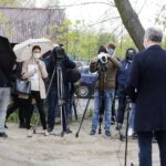 25.04.2020 Kielce. Przewodniczący SLD Włodzimierz Czarzasty podczas konferencji prasowej / Jarosław Kubalski / Radio Kielce