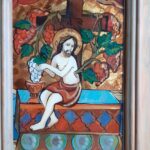 05.04.2020. Sandomierz. Muzeum Diecezjalne. Wystawa „Nie samym chlebem”. Mistyczna winna latorośl, malarstwo na szkle, XX wiek / Urszula Stępień / Muzeum Diecezjalne w Sandomierzu