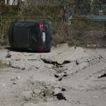 19.04.2020. Sitkówka-Nowiny. Wybuch przewrócił samochód / Wiktor Taszłow / Radio Kielce