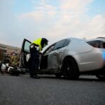 09.04.2020 Kielce. Zderzenie samochodu osobowego z motocyklem na ul. Sandomierskiej / Wiktor Taszłow / Radio Kielce