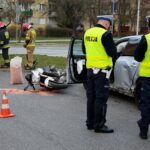 09.04.2020 Kielce. Zderzenie samochodu osobowego z motocyklem na ul. Sandomierskiej / Wiktor Taszłow / Radio Kielce