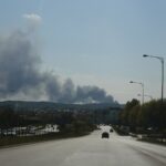 19.04.2020. Sitkówka-Nowiny. Pożar składowiska odpadów / Wiktor Taszłow / Radio Kielce