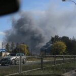 19.04.2020. Sitkówka-Nowiny. Pożar składowiska odpadów / Wiktor Taszłow / Radio Kielce