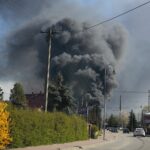 19.04.2020. Sitkówka-Nowiny. Pożar składowiska odpadów / Wiktor Taszłow / Radio Kielce