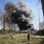 19.04.2020. Sitkówka-Nowiny. Pożar składowiska odpadów / Wiktor Taszłow / Radio Kielce