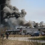 19.04.2020. Sitkówka-Nowiny. Pożar składowiska odpadów / Wiktor Taszłow / Radio Kielce