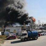 19.04.2020. Sitkówka-Nowiny. Pożar składowiska odpadów / Wiktor Taszłow / Radio Kielce