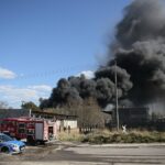 19.04.2020. Sitkówka-Nowiny. Pożar składowiska odpadów / Wiktor Taszłow / Radio Kielce