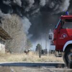 19.04.2020. Sitkówka-Nowiny. Pożar składowiska odpadów / Wiktor Taszłow / Radio Kielce