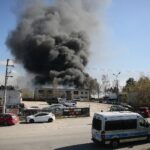 19.04.2020. Sitkówka-Nowiny. Pożar składowiska odpadów / Wiktor Taszłow / Radio Kielce