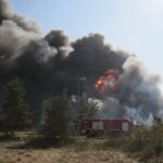 19.04.2020. Sitkówka-Nowiny. Pożar składowiska odpadów / Wiktor Taszłow / Radio Kielce