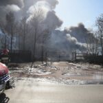 19.04.2020. Sitkówka-Nowiny. Pożar składowiska odpadów / Wiktor Taszłow / Radio Kielce