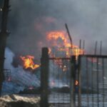 19.04.2020. Sitkówka-Nowiny. Pożar składowiska odpadów / Wiktor Taszłow / Radio Kielce