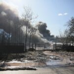 19.04.2020. Sitkówka-Nowiny. Pożar składowiska odpadów / Wiktor Taszłow / Radio Kielce