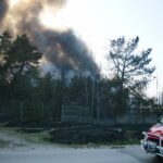 19.04.2020. Sitkówka-Nowiny. Pożar składowiska odpadów / Wiktor Taszłow / Radio Kielce