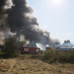19.04.2020. Sitkówka-Nowiny. Pożar składowiska odpadów / Wiktor Taszłow / Radio Kielce