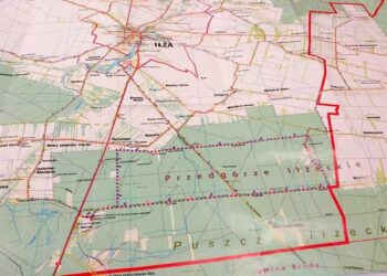 Mapa jednej z tras rowerowych proponowanych na terenie Nadleśnictwa Marcule / Nadleśnictwo Marcule