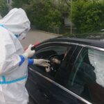 12.05.2020. Kielce. Punkt pobrań próbek przy Szpitalu Kieleckim / Iwona Murawska / Radio Kielce