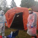 12.05.2020. Kielce. Punkt pobrań próbek przy Szpitalu Kieleckim / Iwona Murawska / Radio Kielce