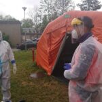 12.05.2020. Kielce. Punkt pobrań próbek przy Szpitalu Kieleckim / Iwona Murawska / Radio Kielce