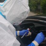 12.05.2020. Kielce. Punkt pobrań próbek przy Szpitalu Kieleckim / Iwona Murawska / Radio Kielce