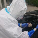 12.05.2020. Kielce. Punkt pobrań próbek przy Szpitalu Kieleckim / Iwona Murawska / Radio Kielce