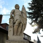 09.05.2020. Skalbmierz. Pomnik świętego Floriana / Marta Gajda / Radio Kielce